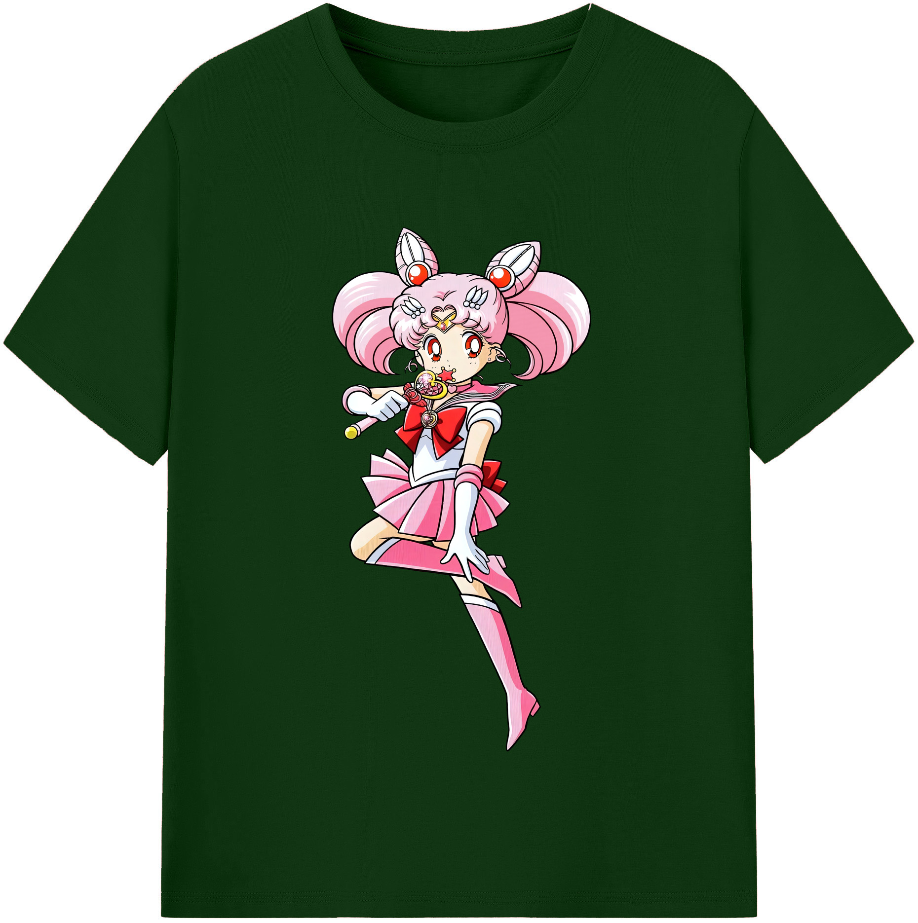 （画像用） 美少女戦士セーラームーン ちびうさ Sailor Moon Chibiusa Tsukino Usagi Small Lady Serenity 綿100％半袖Tシャツ（フロントプリント）